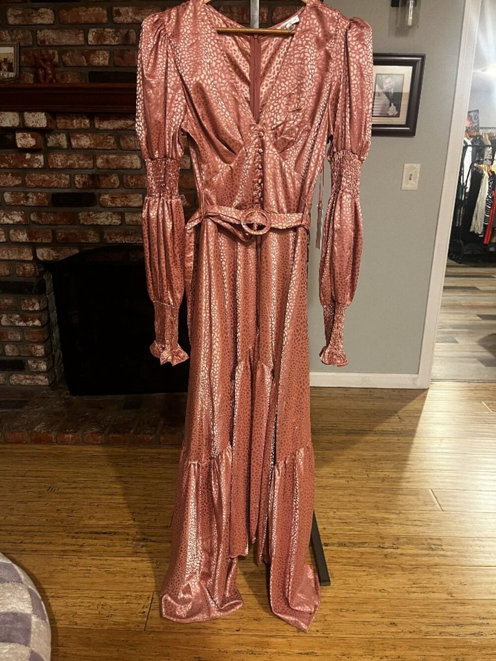 Selena Steal!: RoseVelvet Textured Satin Maxi Dress Size 1X NWT - Picture 2 of 4